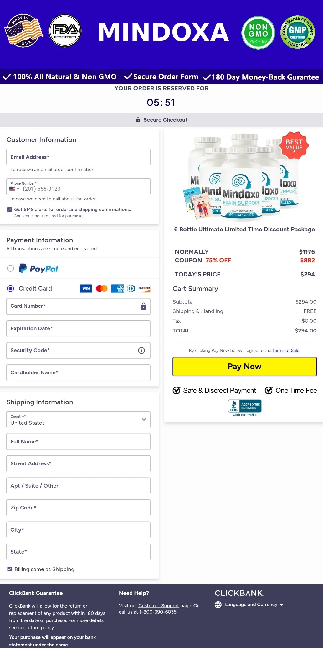 Mindoxa order form